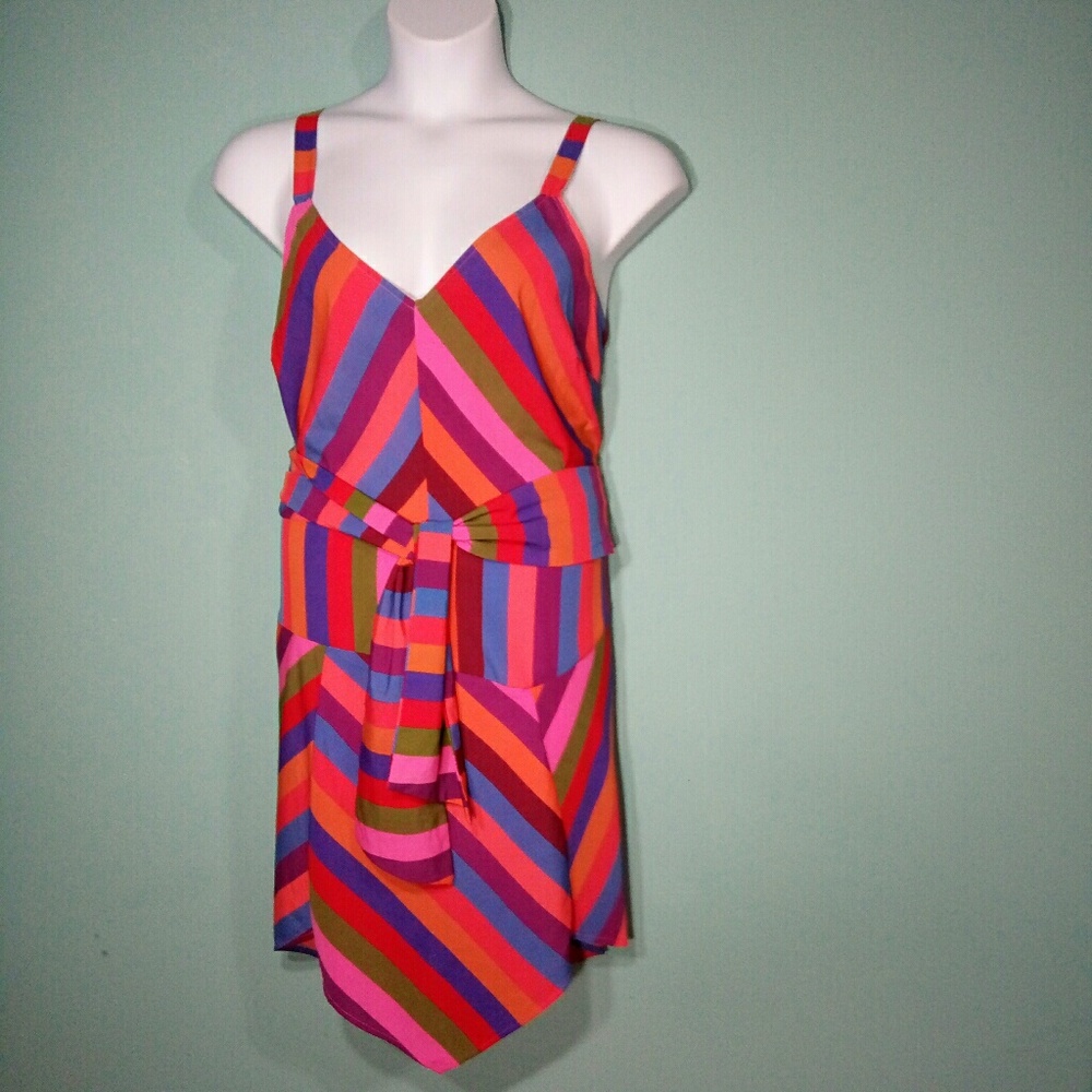 A New Day Striped Hankerchief Hem Dress - Picture 1 of 8